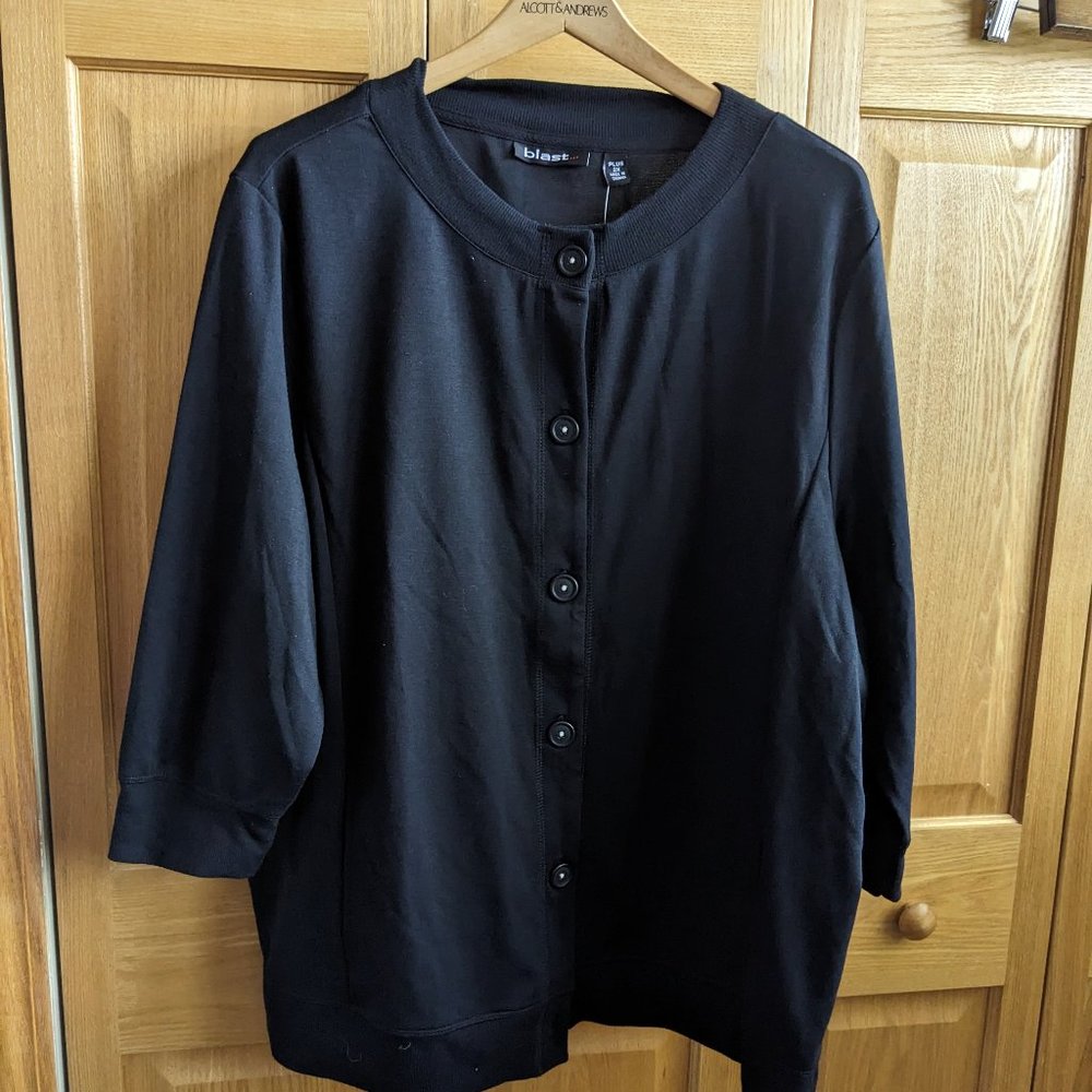blast Black Cardigan Sweater Top Size 2X NWT